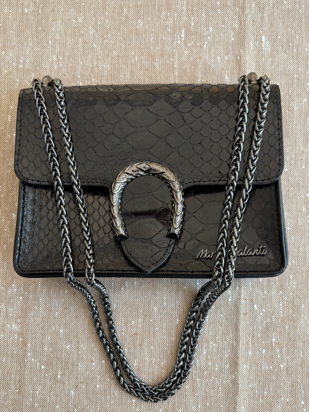 Marina Galanti Italian Leather Croc Embossed Quiet Luxury Bag